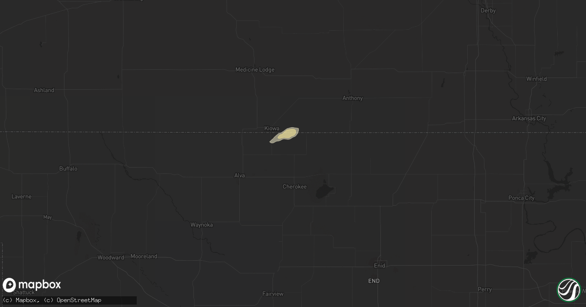 Hail map in Burlington, OK on October 10, 2022