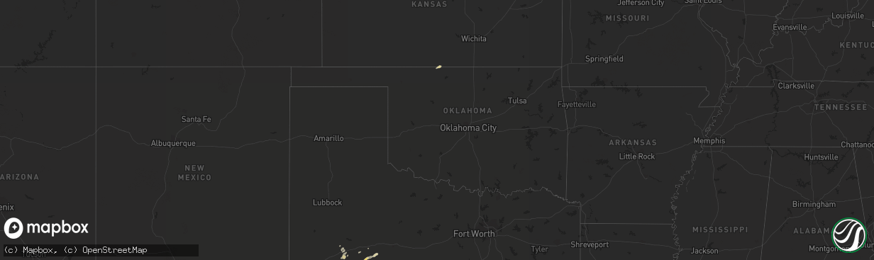 Hail map in Oklahoma on October 10, 2022