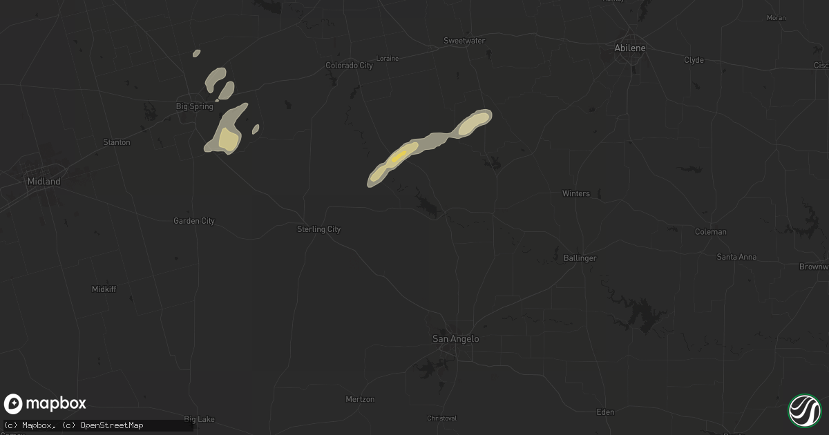 Hail map in Robert Lee, TX on October 10, 2022
