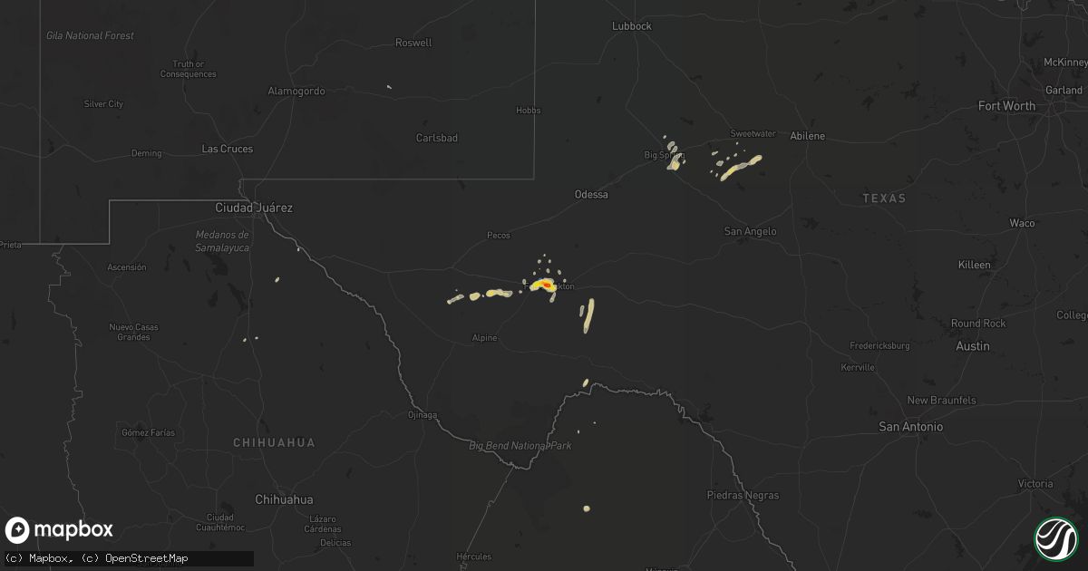 Hail map on October 10, 2022