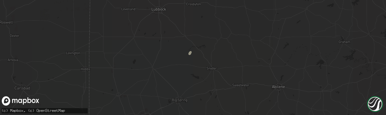 Hail map in Fluvanna, TX on October 10, 2023