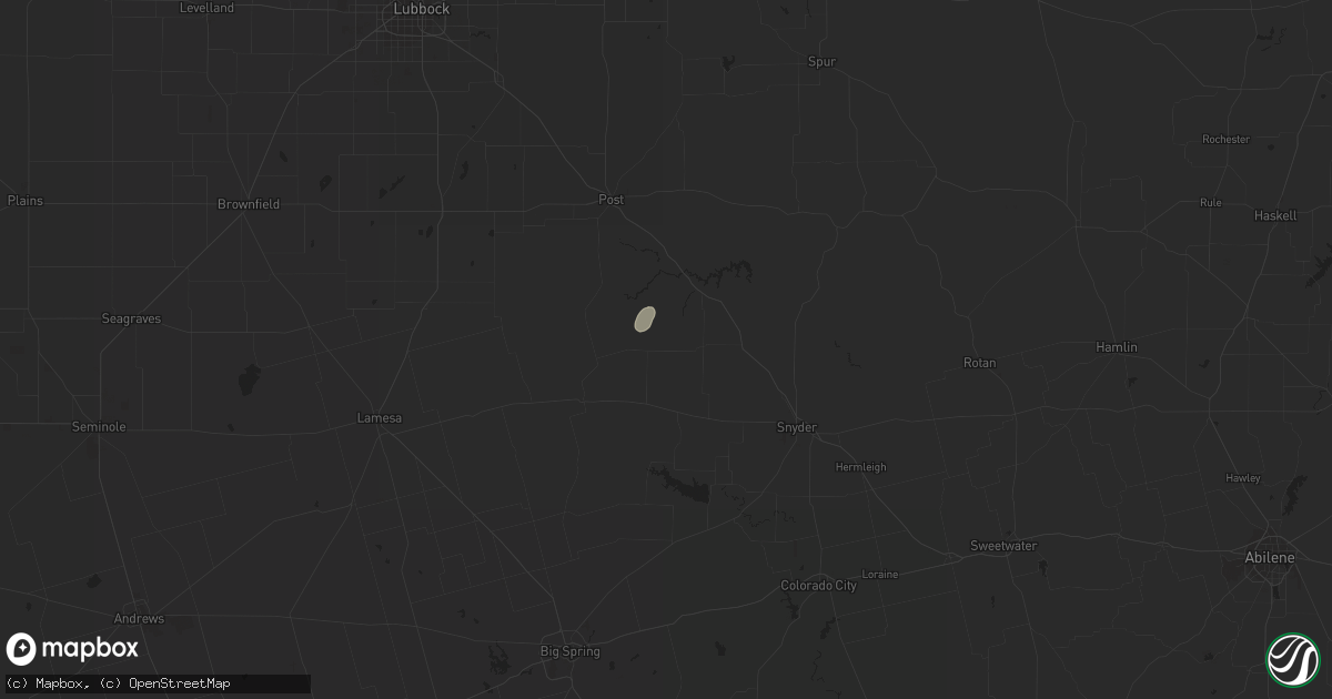 Hail map in Fluvanna, TX on October 10, 2023