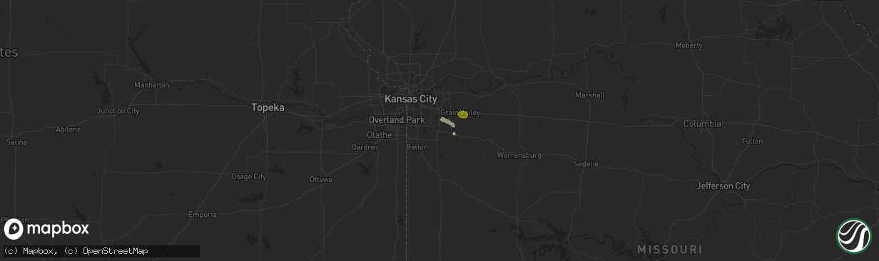 Hail map in Lees Summit, MO on October 10, 2023