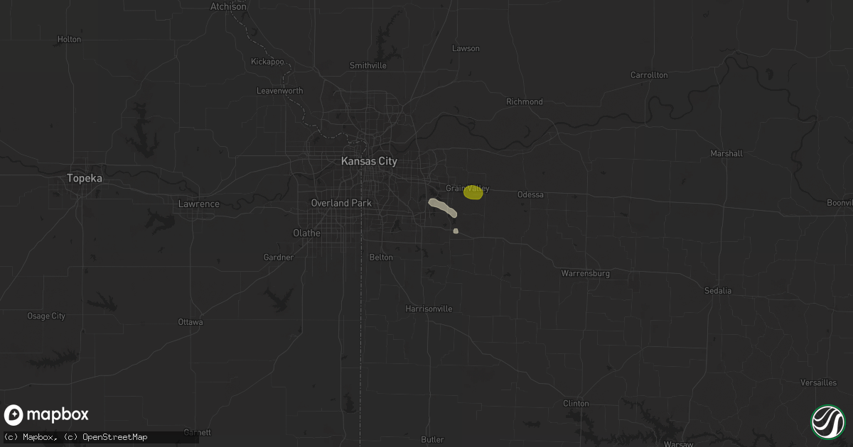 Hail map in Lees Summit, MO on October 10, 2023
