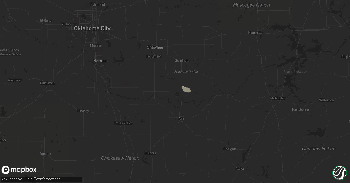 Hail map in Konawa, OK on October 10, 2024