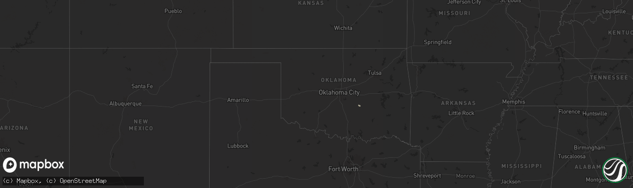 Hail map in Oklahoma on October 10, 2024