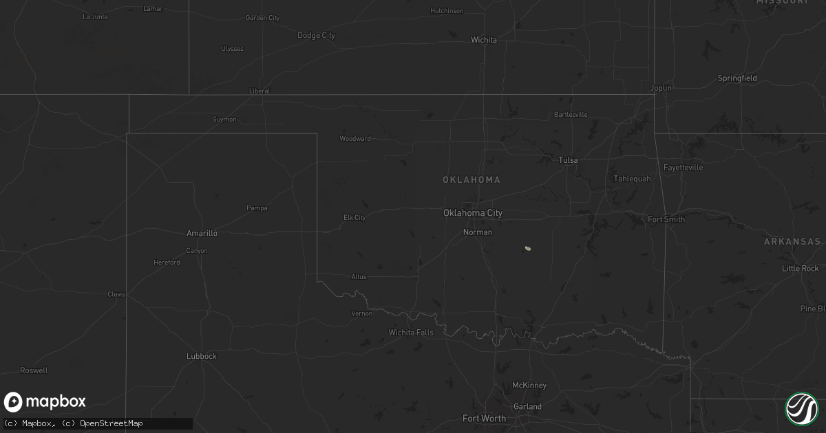Hail map in Oklahoma on October 10, 2024