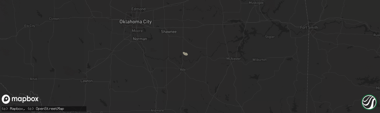 Hail map in Sasakwa, OK on October 10, 2024