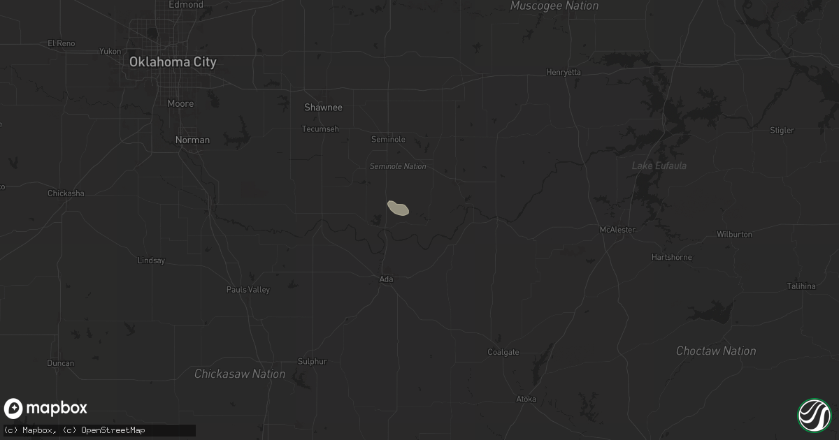 Hail map in Sasakwa, OK on October 10, 2024