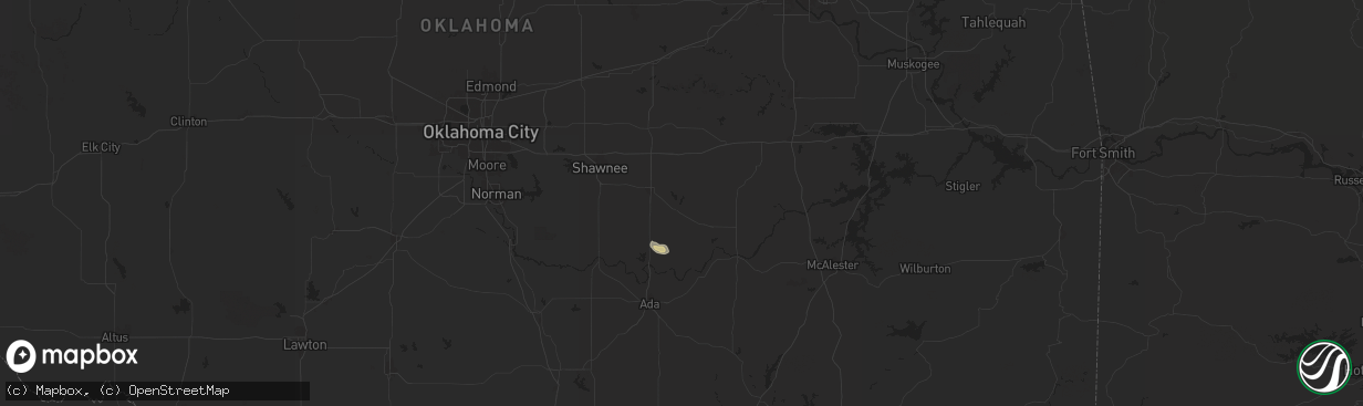 Hail map in Wewoka, OK on October 10, 2024