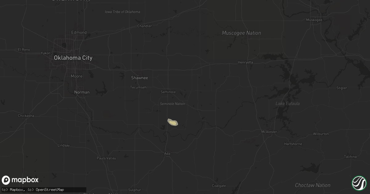 Hail map in Wewoka, OK on October 10, 2024