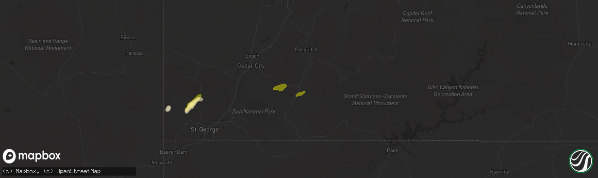 Hail map in Alton, UT on October 10, 2025