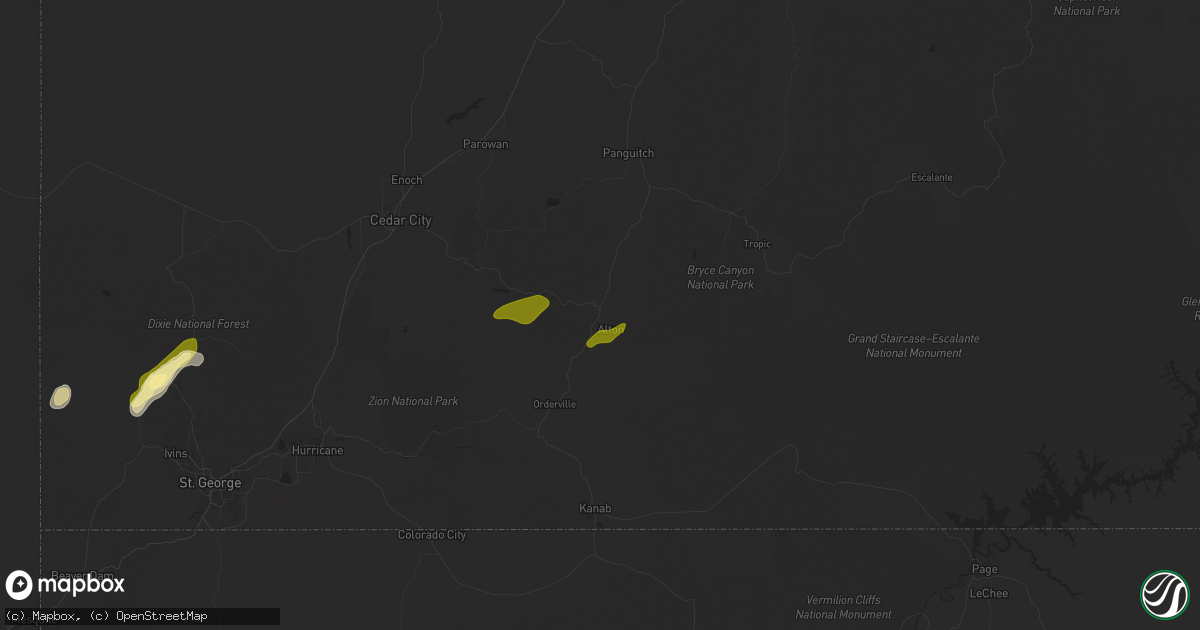 Hail map in Alton, UT on October 10, 2025