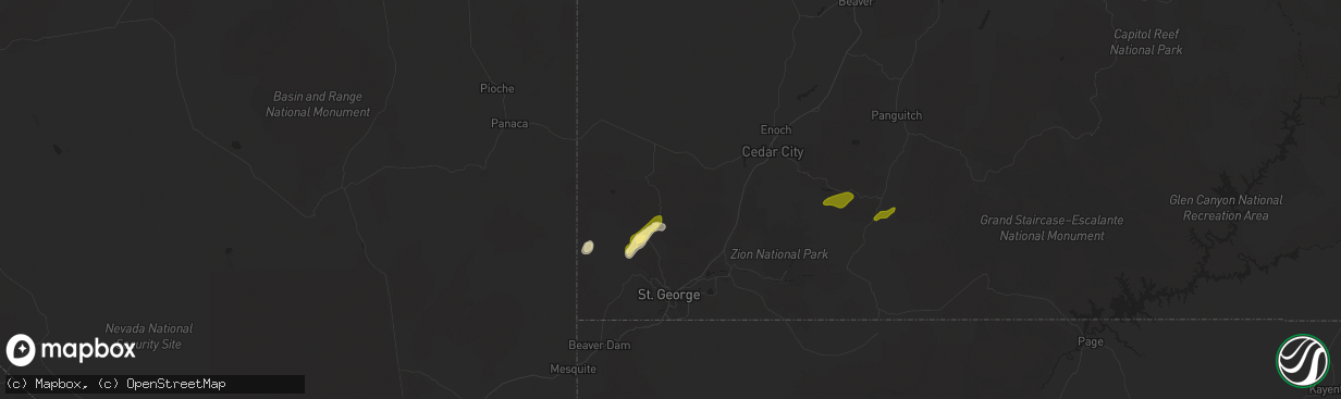 Hail map in Central, UT on October 10, 2025