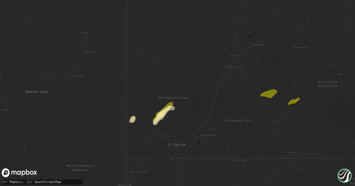 Hail map in Central, UT on October 10, 2025