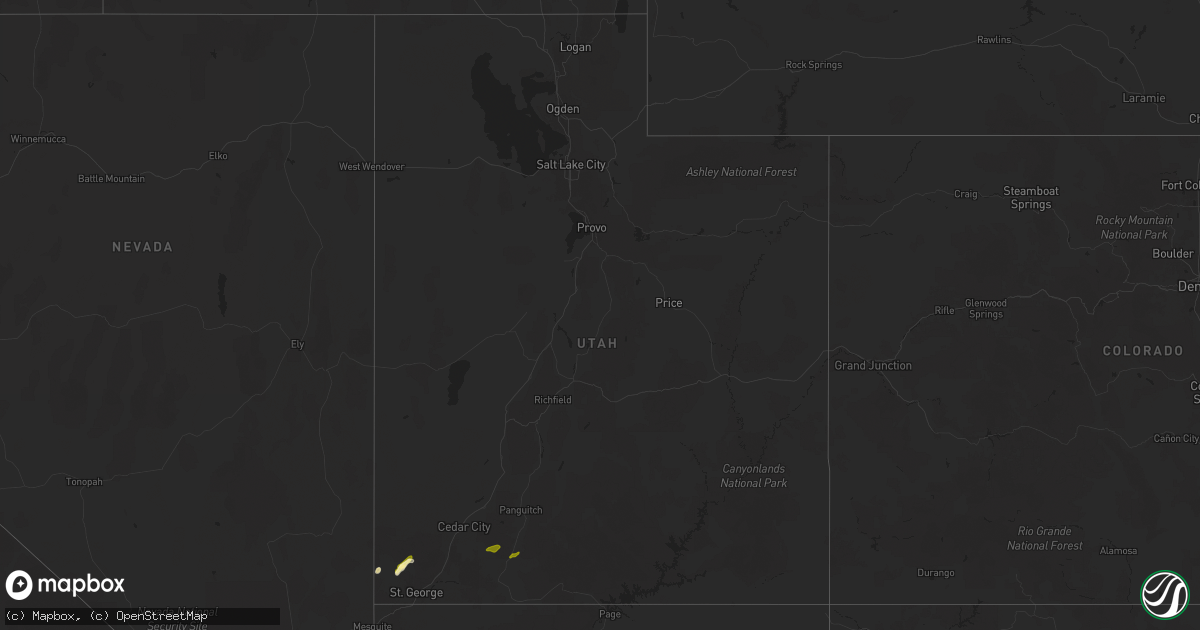 Hail map in Utah on October 10, 2025