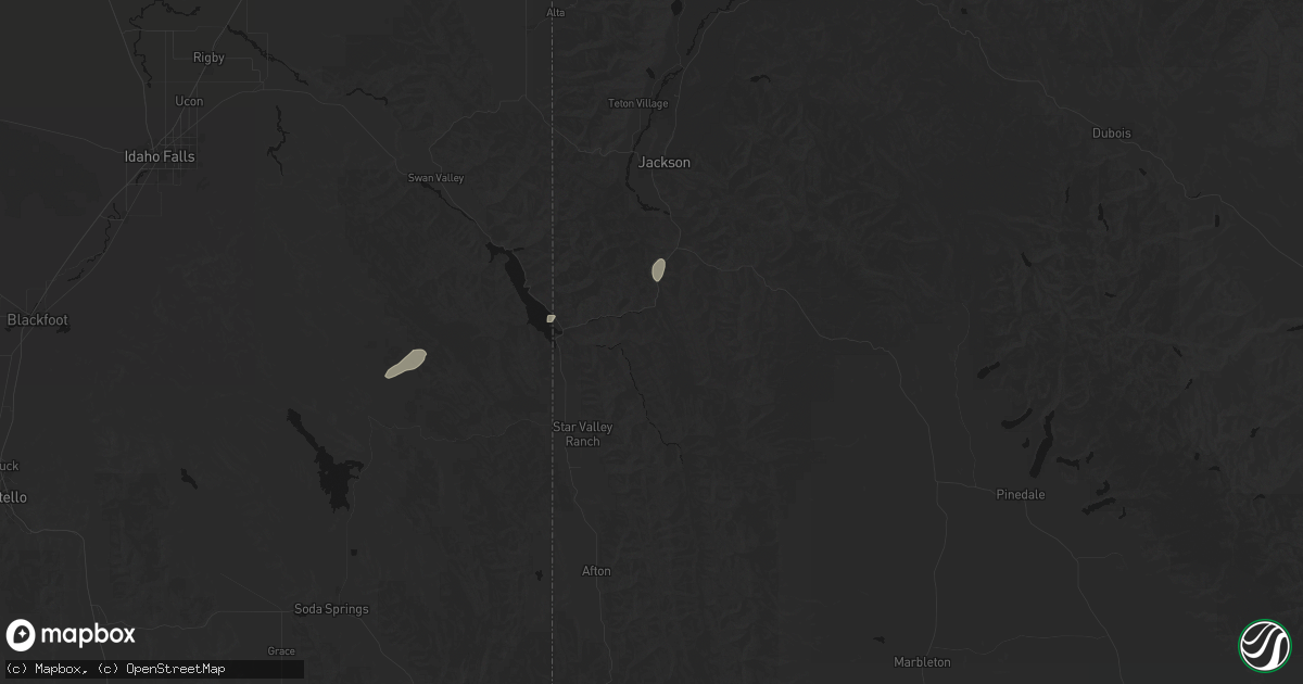 Hail map in Alpine, WY on October 10, 2026