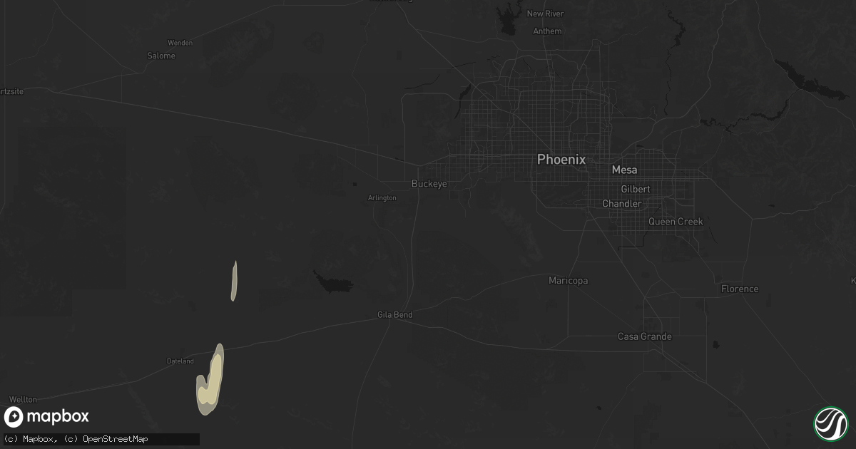 Hail map in Buckeye, AZ on October 10, 2026