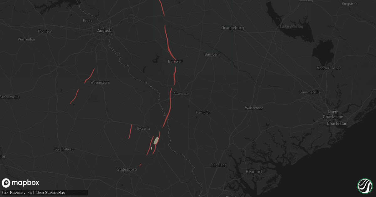 Hail map in Fairfax, SC on October 10, 2026