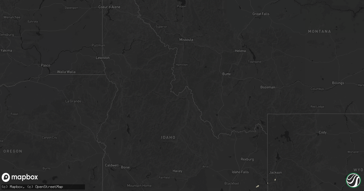Hail map in Idaho on October 10, 2026