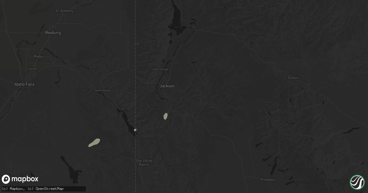 Hail map in Jackson, WY on October 10, 2026