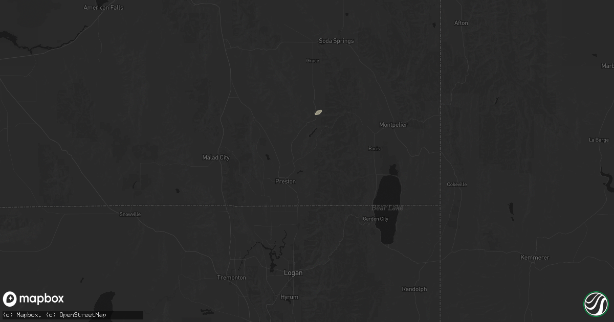Hail map in Preston, ID on October 10, 2026