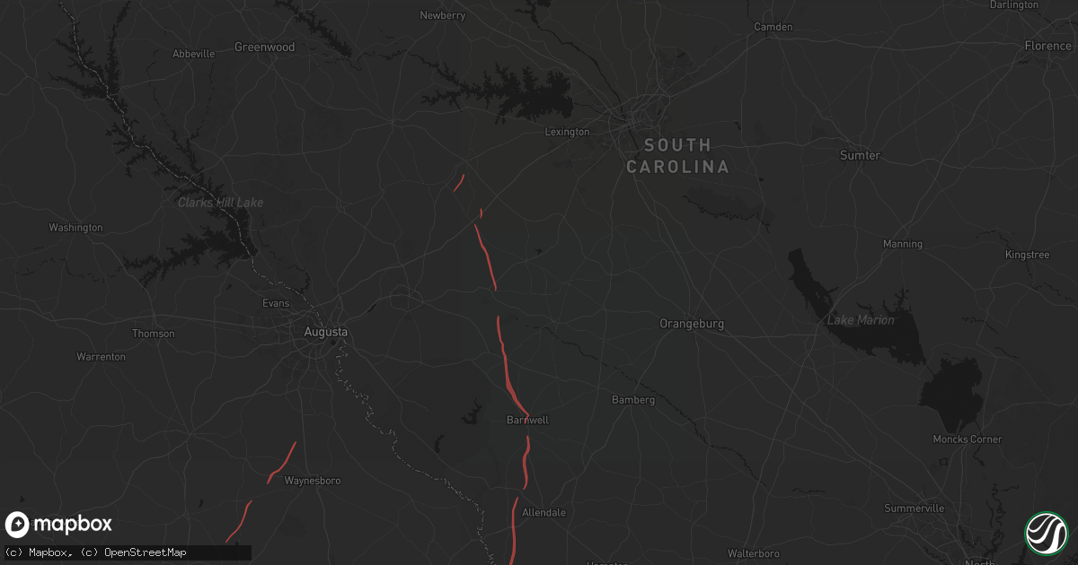 Hail map in Salley, SC on October 10, 2026