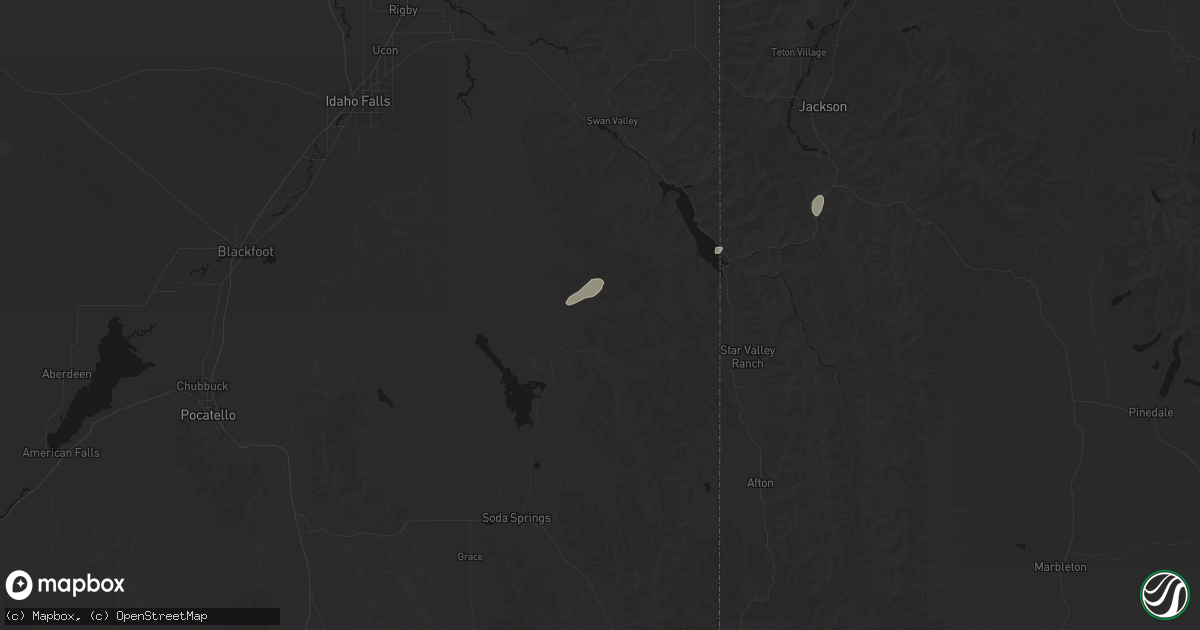 Hail map in Wayan, ID on October 10, 2026