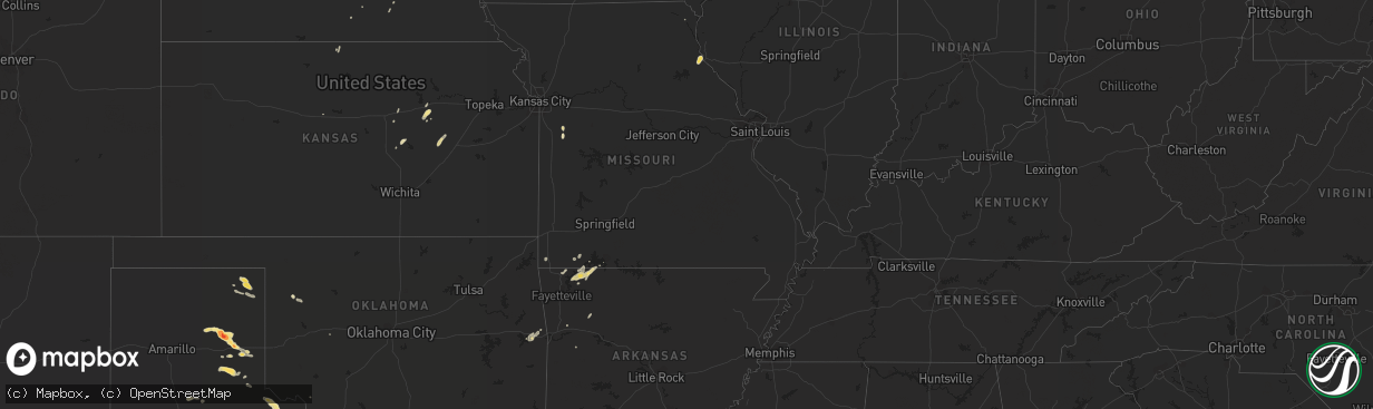 Hail map in South Carolina on October 11, 2011