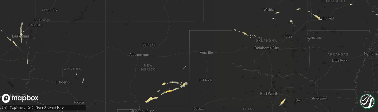 Hail map in Arizona on October 11, 2012