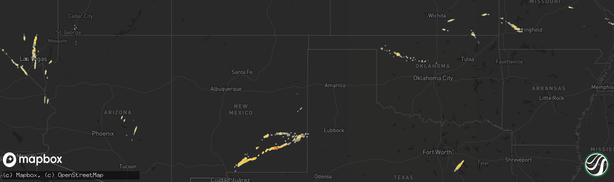 Hail map on October 11, 2012