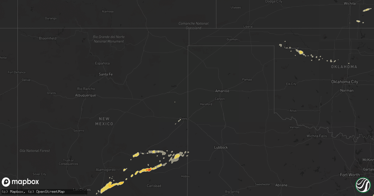 Hail map on October 11, 2012