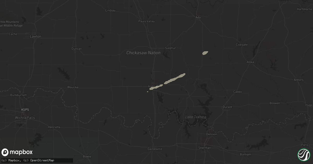 Hail map in Ardmore, OK on October 11, 2013