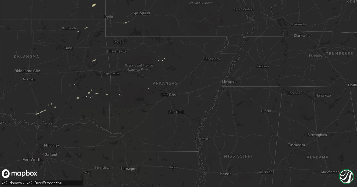 Hail map in Arkansas on October 11, 2013