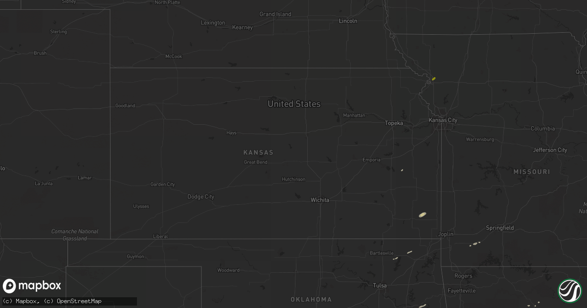 Hail map in Kansas on October 11, 2013
