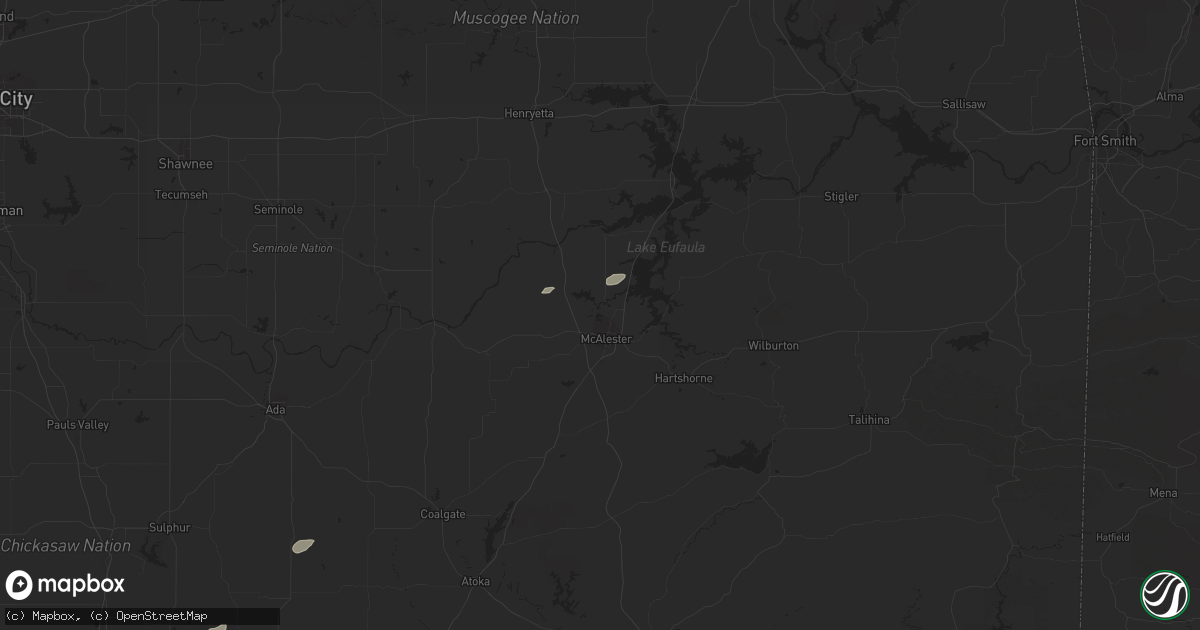 Hail map in Mcalester, OK on October 11, 2013