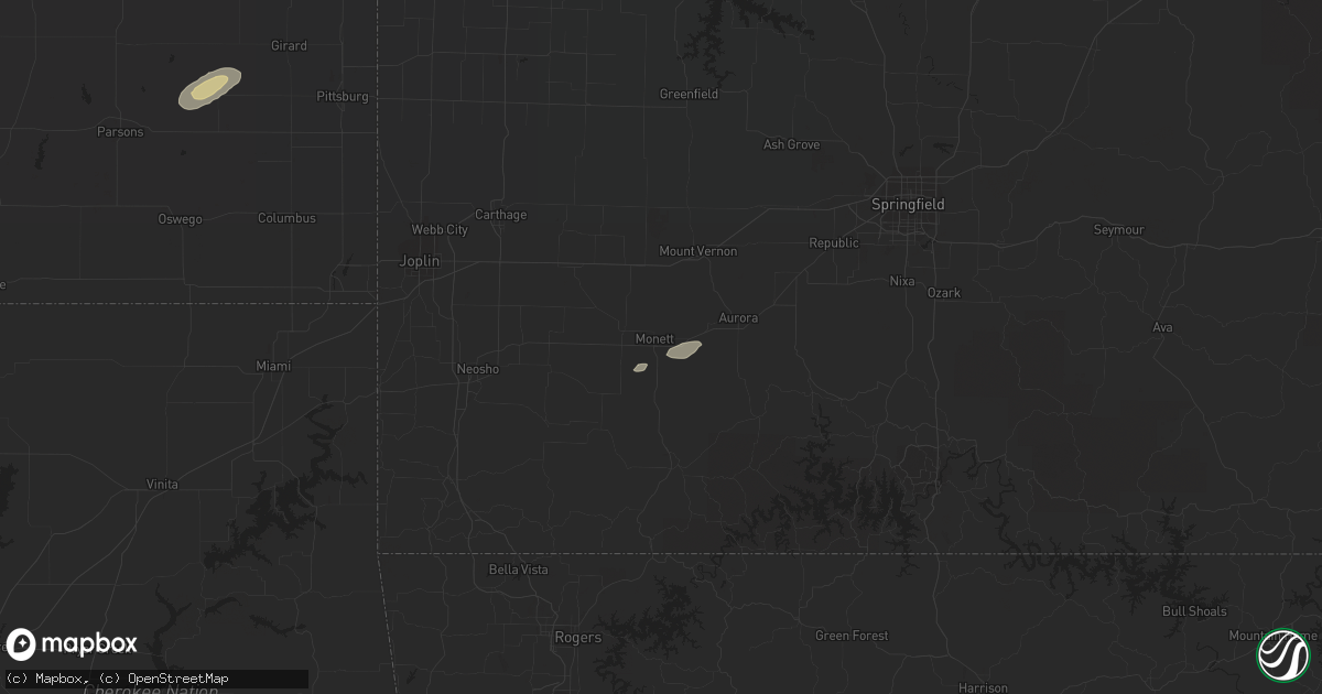 Hail map in Monett, MO on October 11, 2013