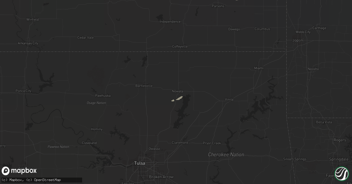 Hail map in Nowata, OK on October 11, 2013