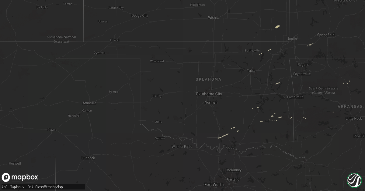 Hail map in Oklahoma on October 11, 2013