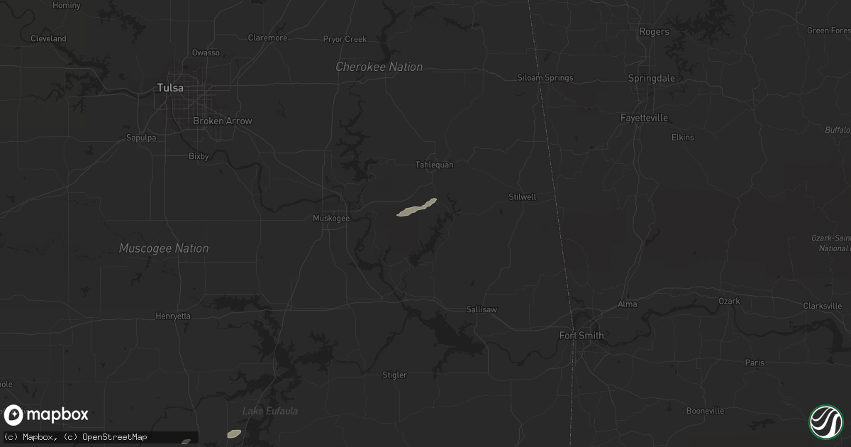 Hail map in Park Hill, OK on October 11, 2013
