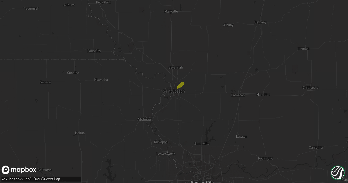 Hail map in Saint Joseph, MO on October 11, 2013