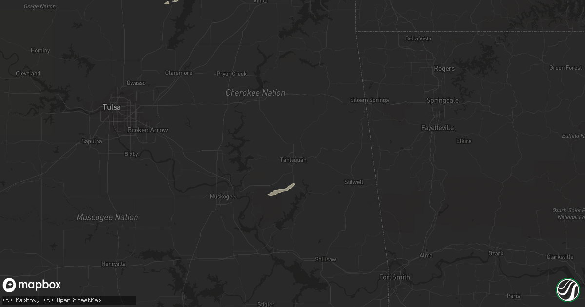 Hail map in Tahlequah, OK on October 11, 2013