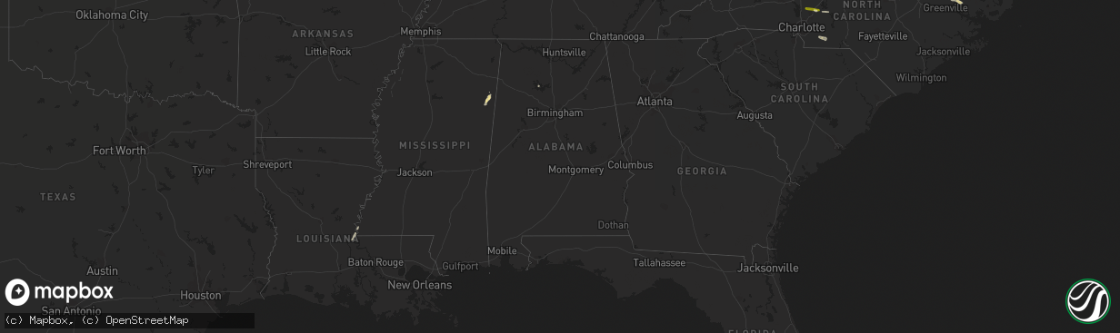 Hail map in Alabama on October 11, 2014