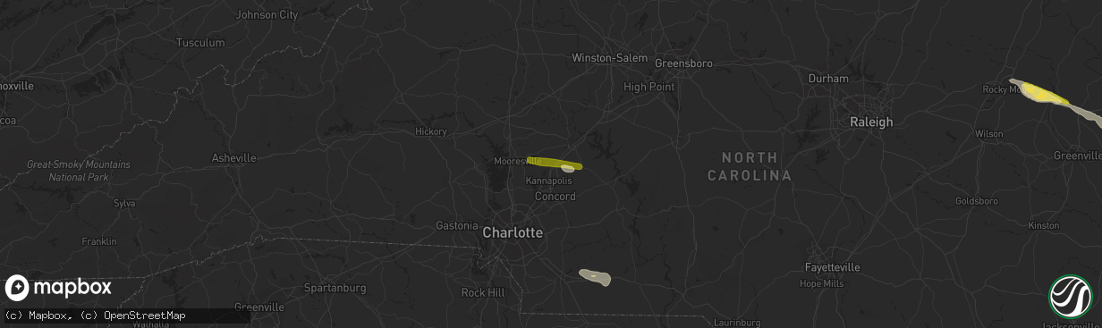 Hail map in China Grove, NC on October 11, 2014