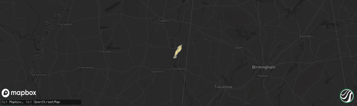 Hail map in Hamilton, MS on October 11, 2014