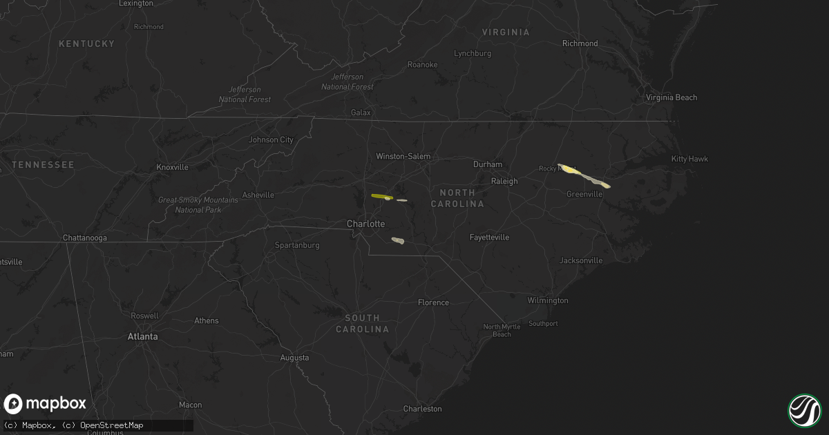 Hail map in North Carolina on October 11, 2014