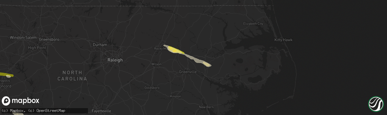 Hail map in Robersonville, NC on October 11, 2014