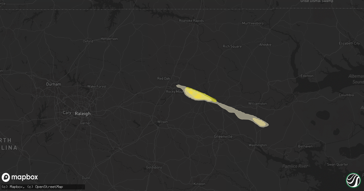 Hail map in Rocky Mount, NC on October 11, 2014
