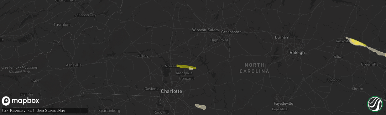 Hail map in Salisbury, NC on October 11, 2014