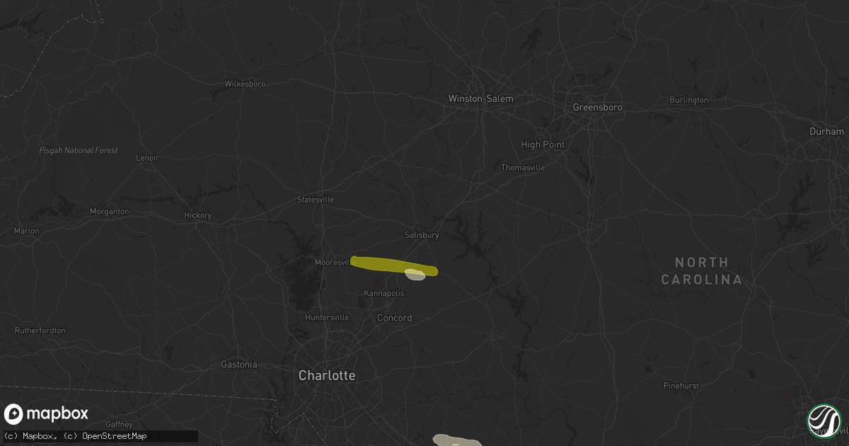 Hail map in Salisbury, NC on October 11, 2014